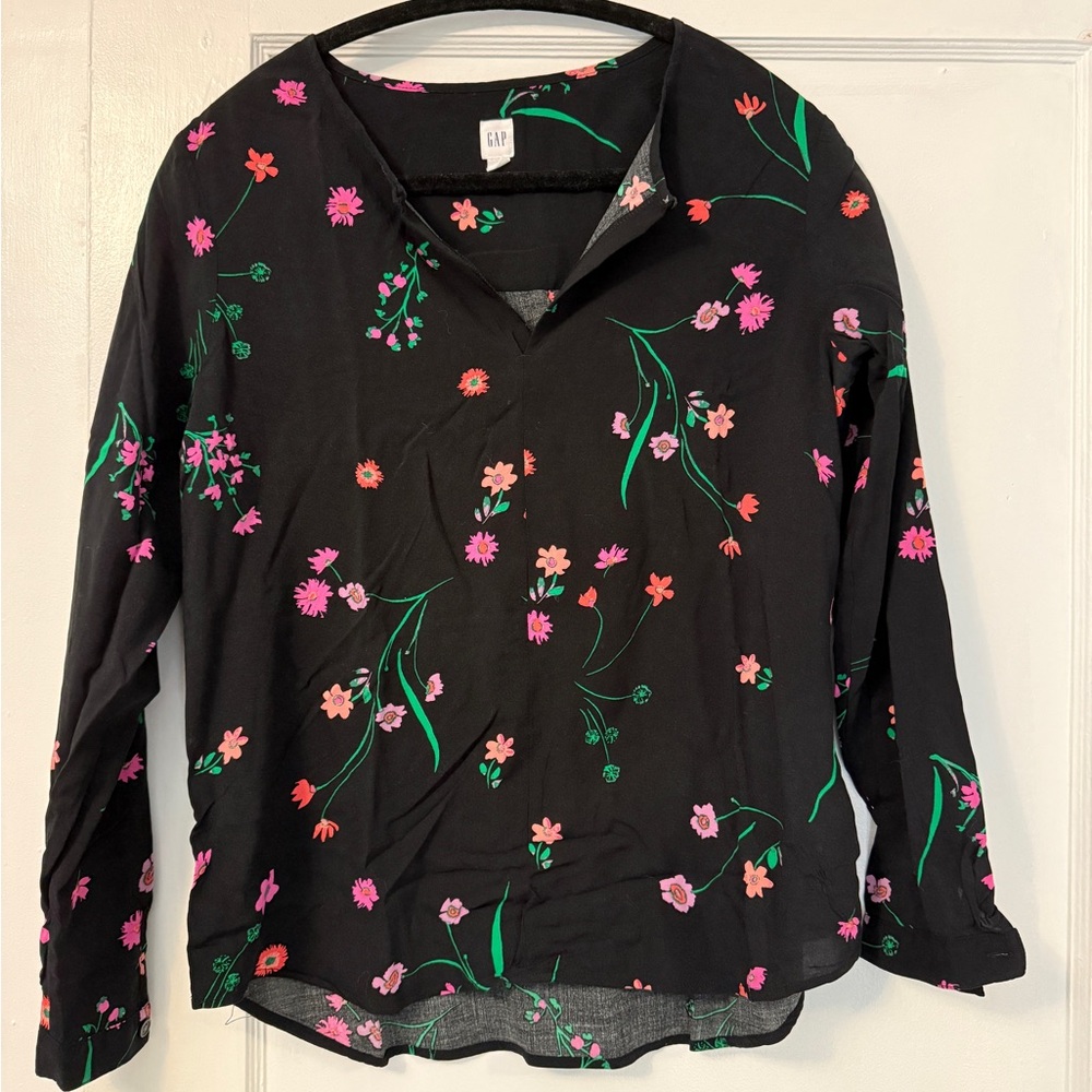 Floral Black Blouse by GAP